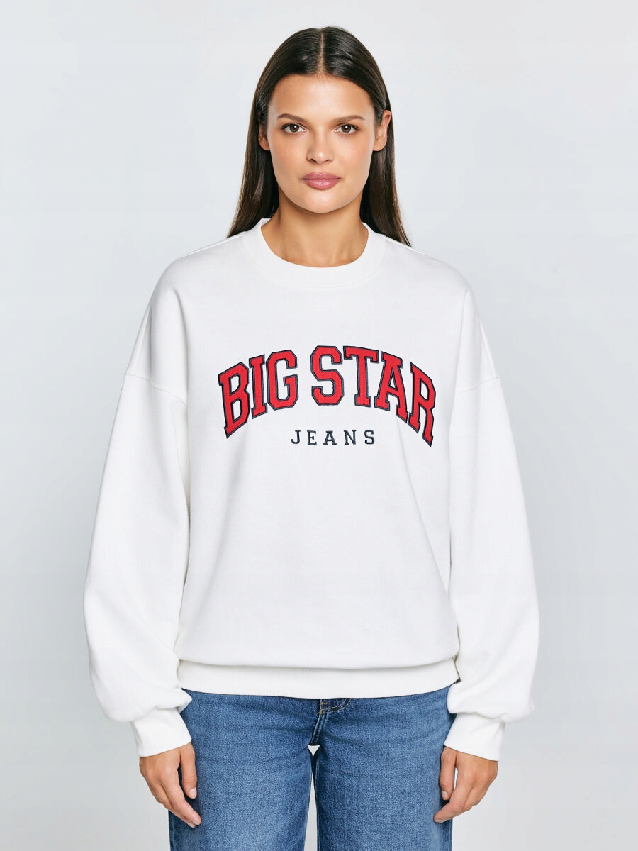 Big Star Mikina s logem Big Star bílá Rubena 100 XL
