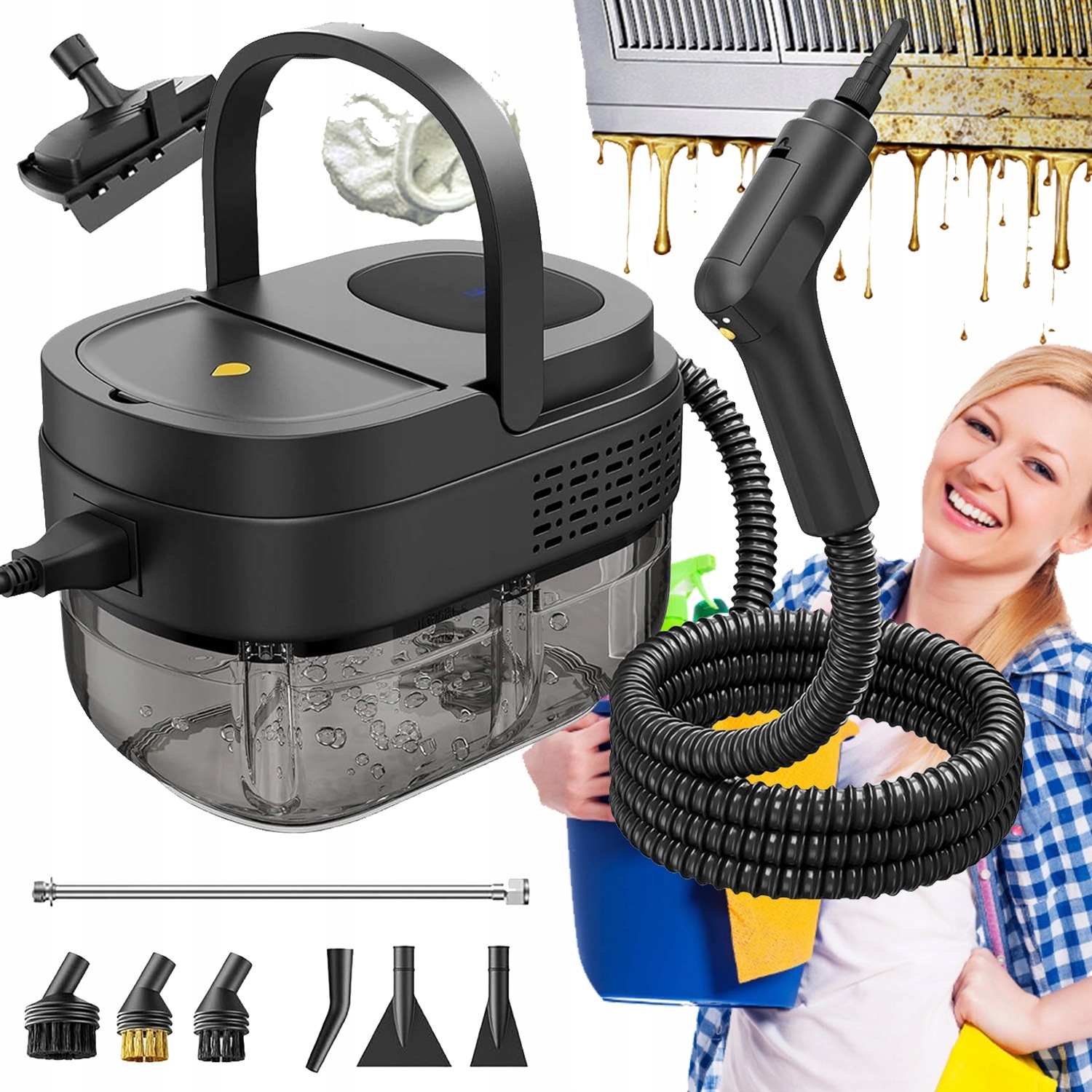 Ruční Parní Čistič 2500 W, Objem 1,6 L, Rychlé Předehřívání S Příslušenstvím