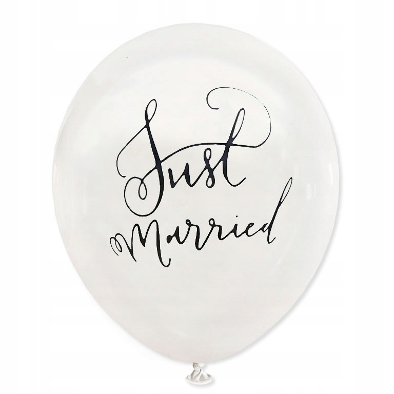 

Balony Białe Just Married na wesele ślub 5szt 30cm