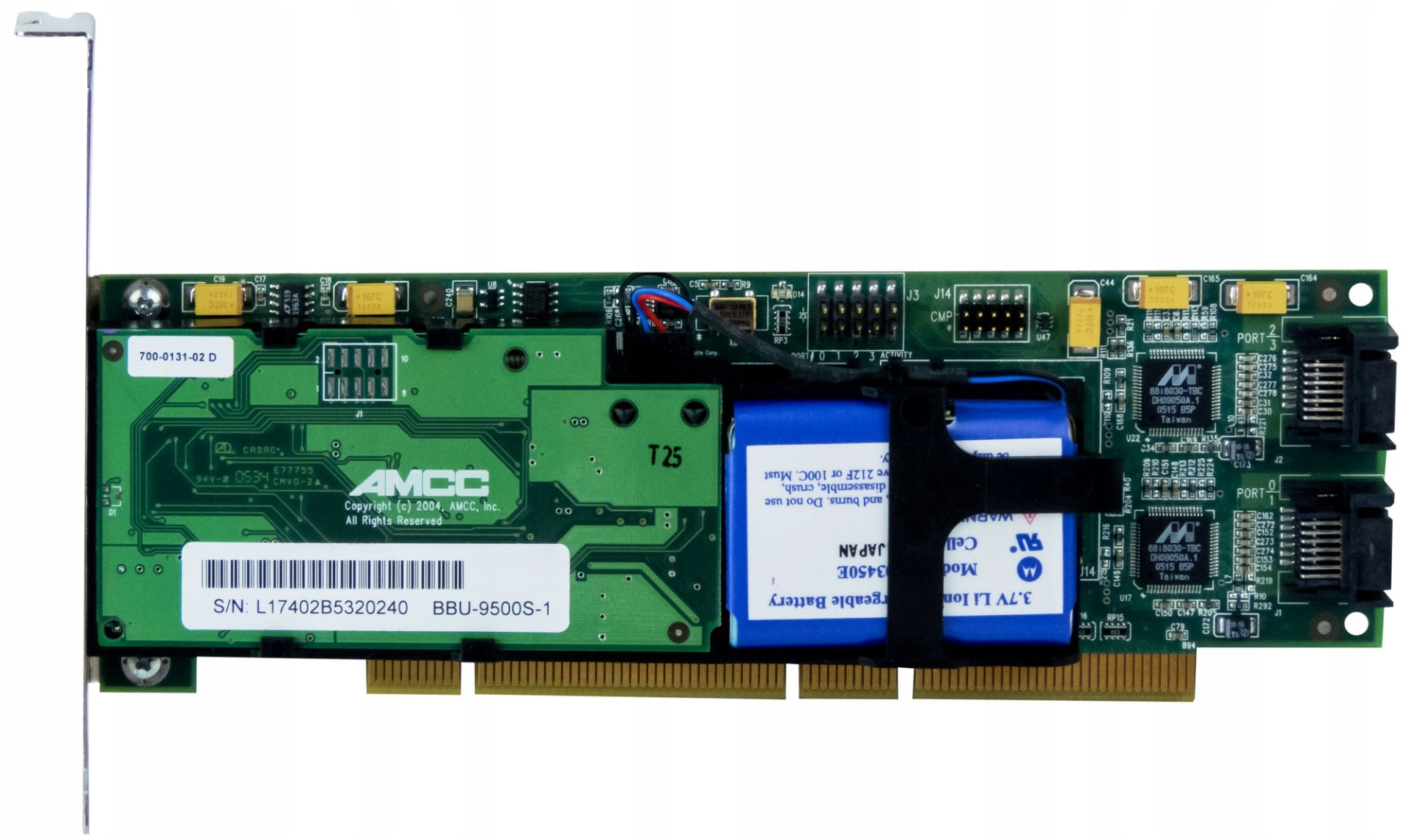 3WARE 9500S-4LP Sata Raid řadič 128MB Pci-x Baterie