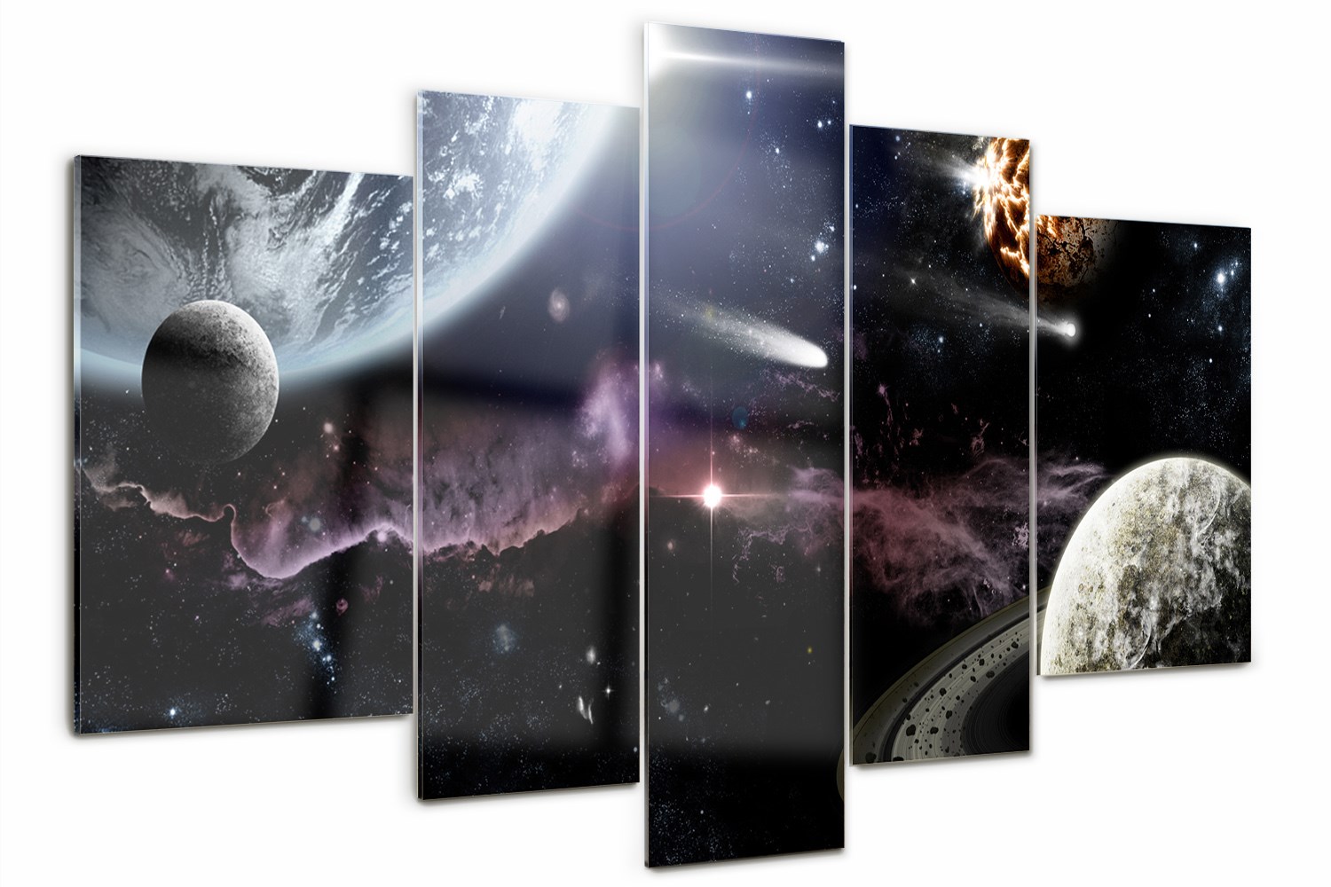 

Obraz szklany duży tryptyk do salonu Galaktyka