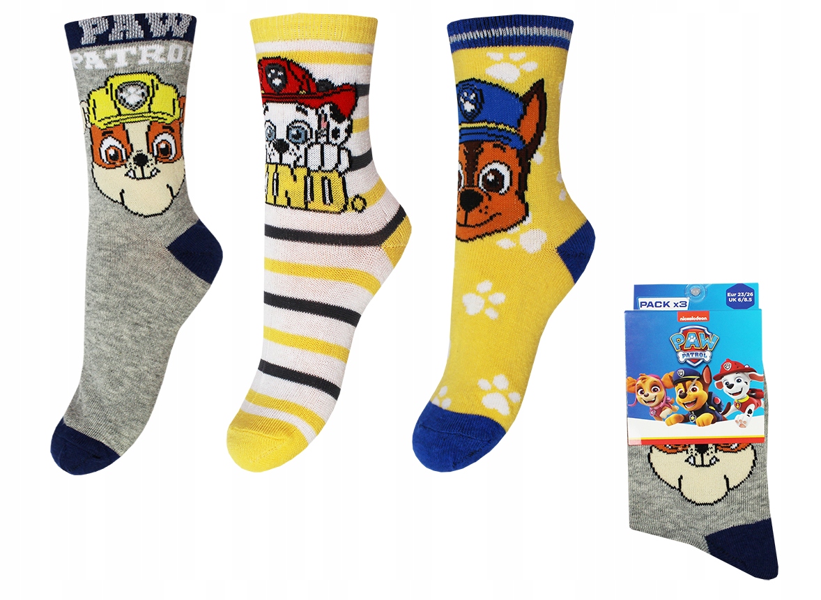 

Psi Paw Patrol Skarpetki Chłopięce 3-PAK 31/34