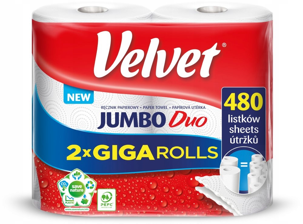 

Velvet Jumbo Duo ręcznik papierowy 2 rolki XXL