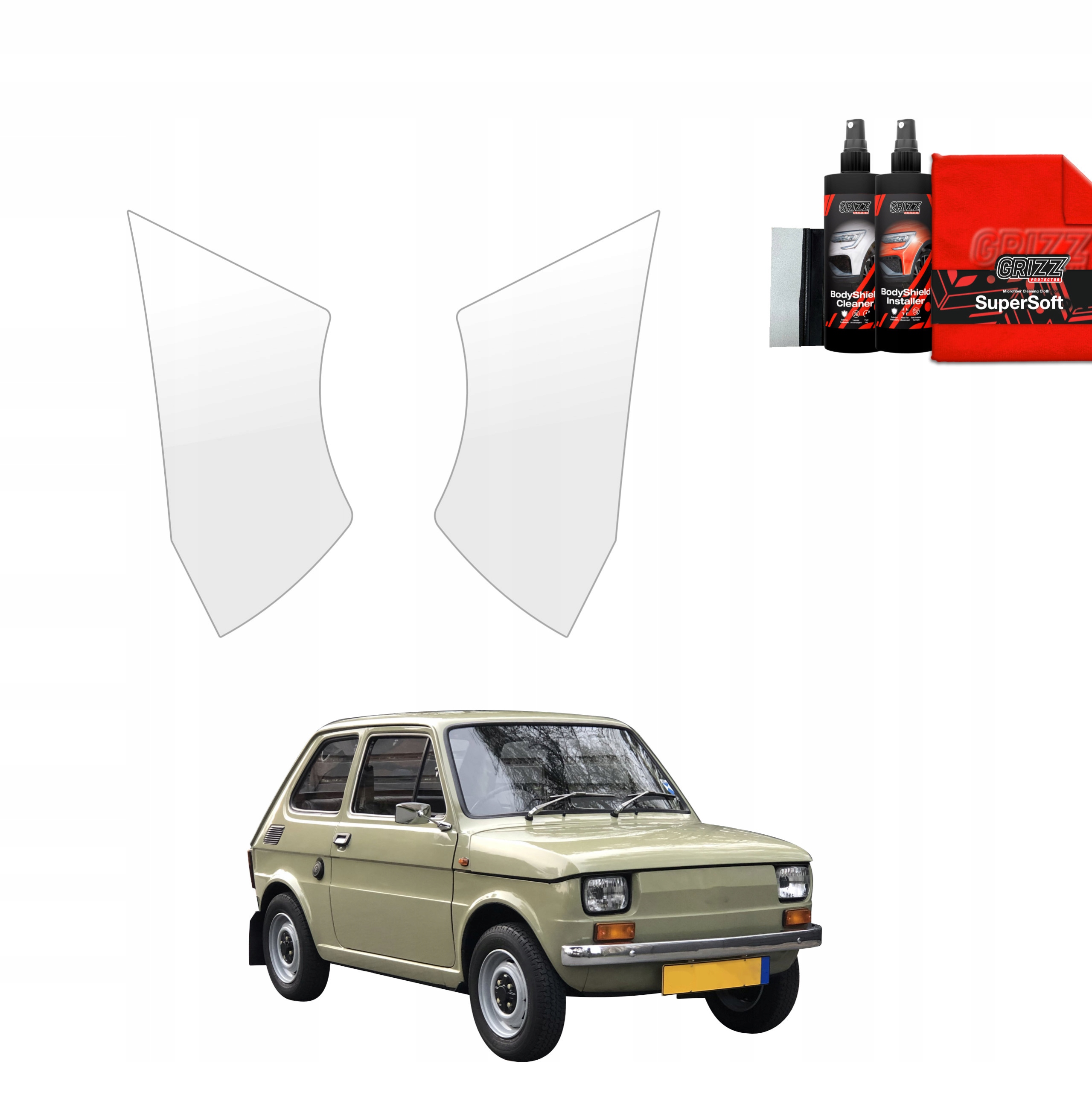 2v1 Fólie na nárazník Ppf pro Fiat 126P (1972-2000)