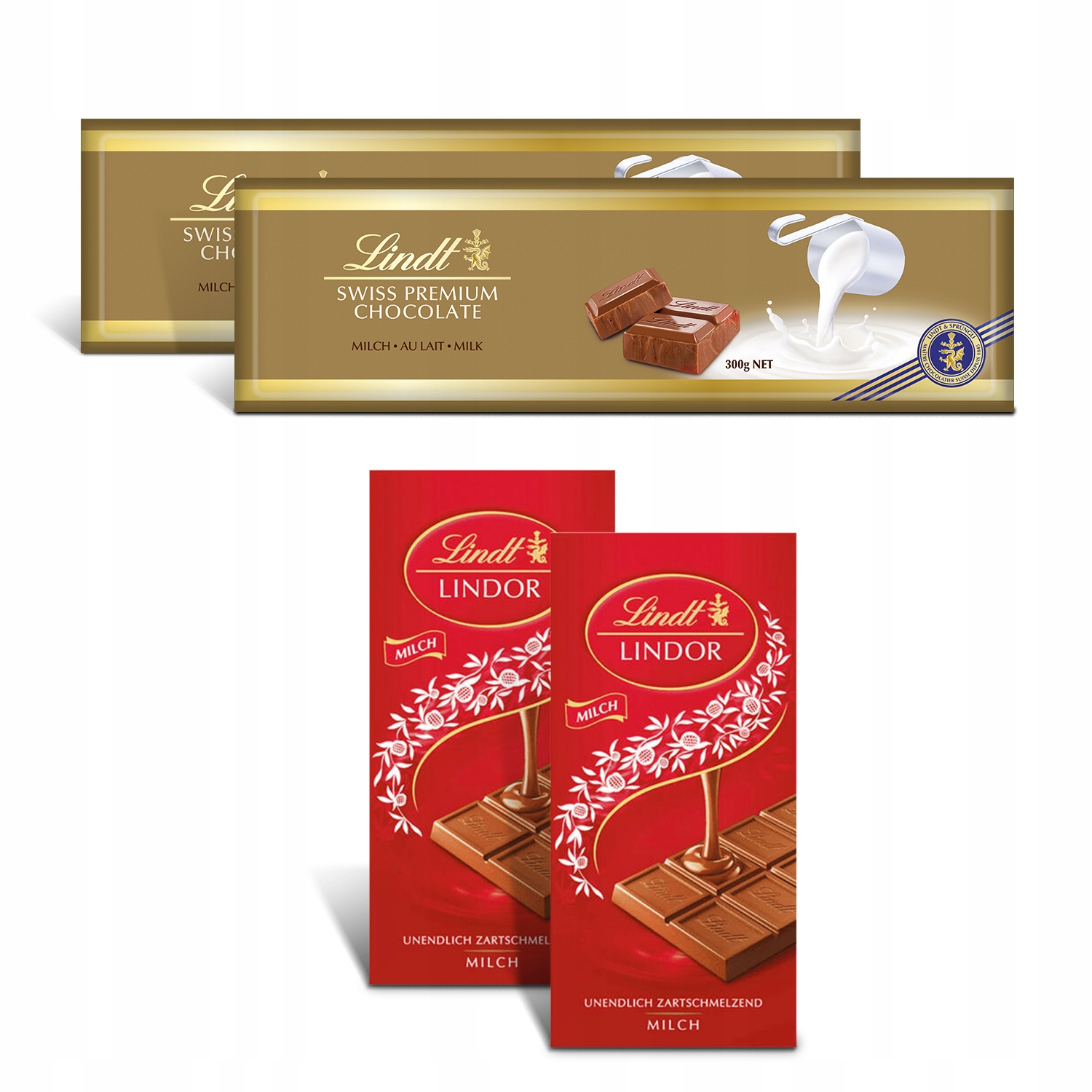 Zestaw czekolad mlecznych Lindt Swiss 600g Lindt Lindor 200g