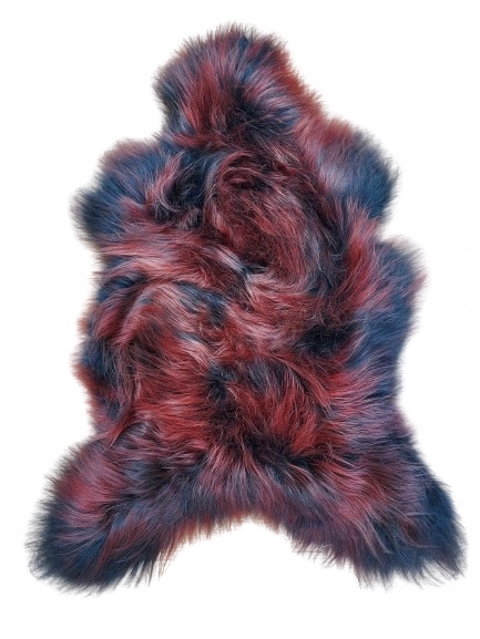 Čierna ovčia koža s Bordó Čierna ovčia koža s hrotmi Bordó