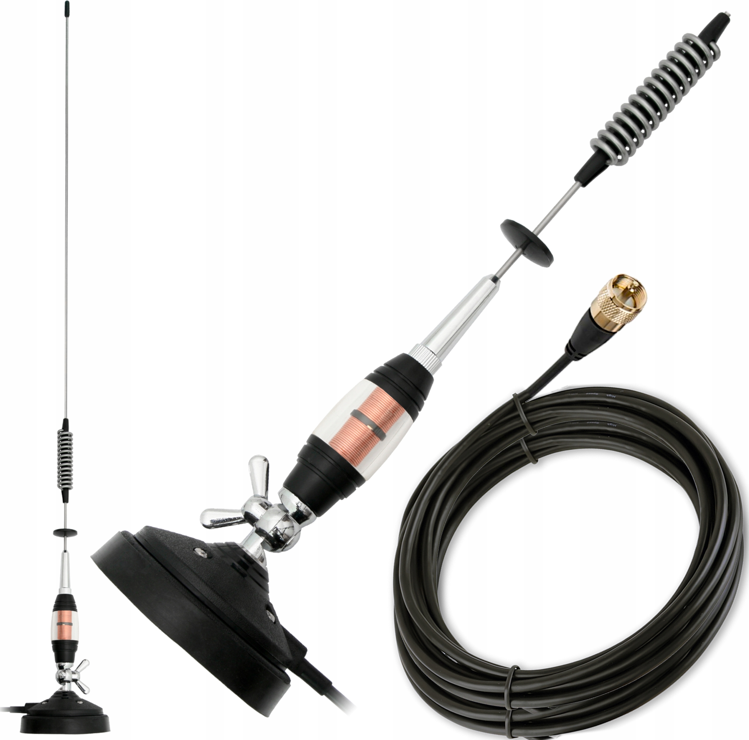 Anténa Cb Rádio Magnetická Zlomená 80cm 750M 5 dBi 4,5M 300W Automobilová