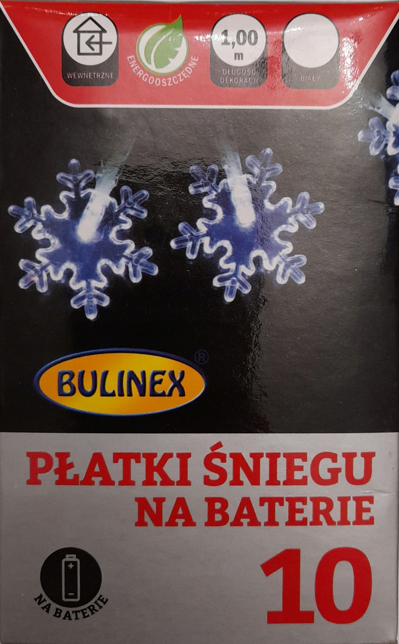 LED-es lámpák 10 db elemmel Hópelyhek BULINEX Rendeltetés beltéri