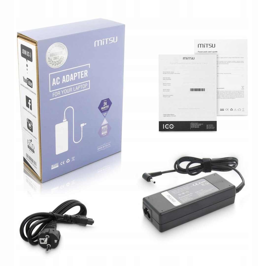 Napájecí adaptér Mitsu 19.5v 4.62a (4.0x1.7) 90W pro Dell