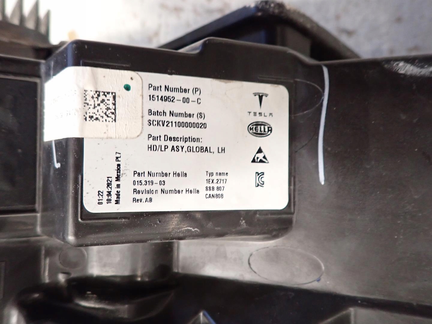 light front front left TESLA 3 2017- FULL LED 1514952-00-C