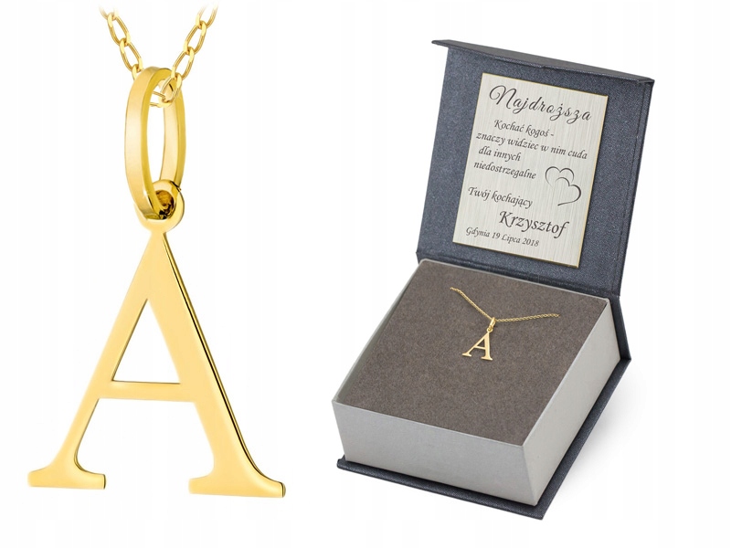 Zlatý Řetízek s přívěskem pr. 585 Písmenko A 14k