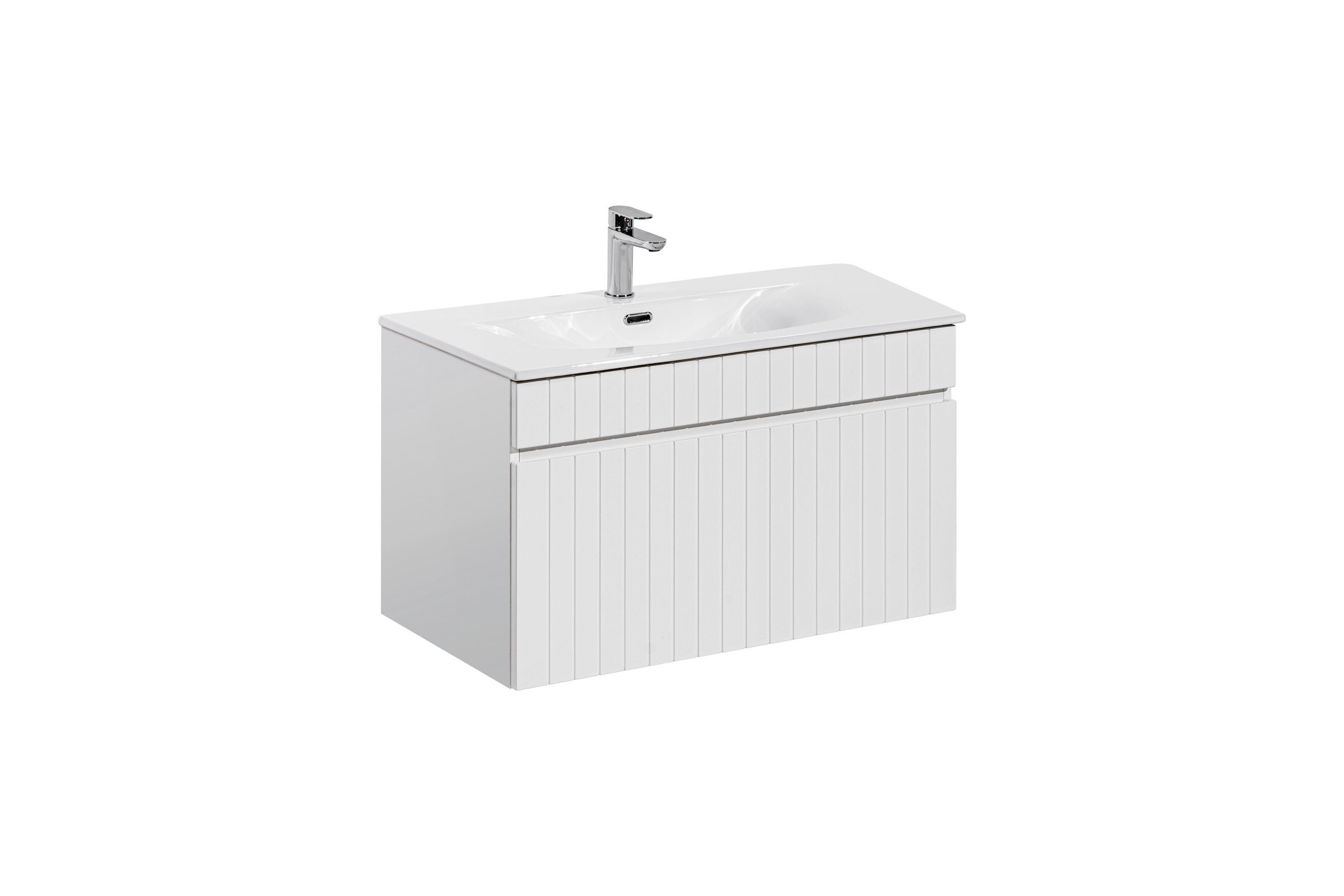 SZAFKA ŁAZIENKOWA Z UMYWALKĄ 80 CM RYFLOWANA