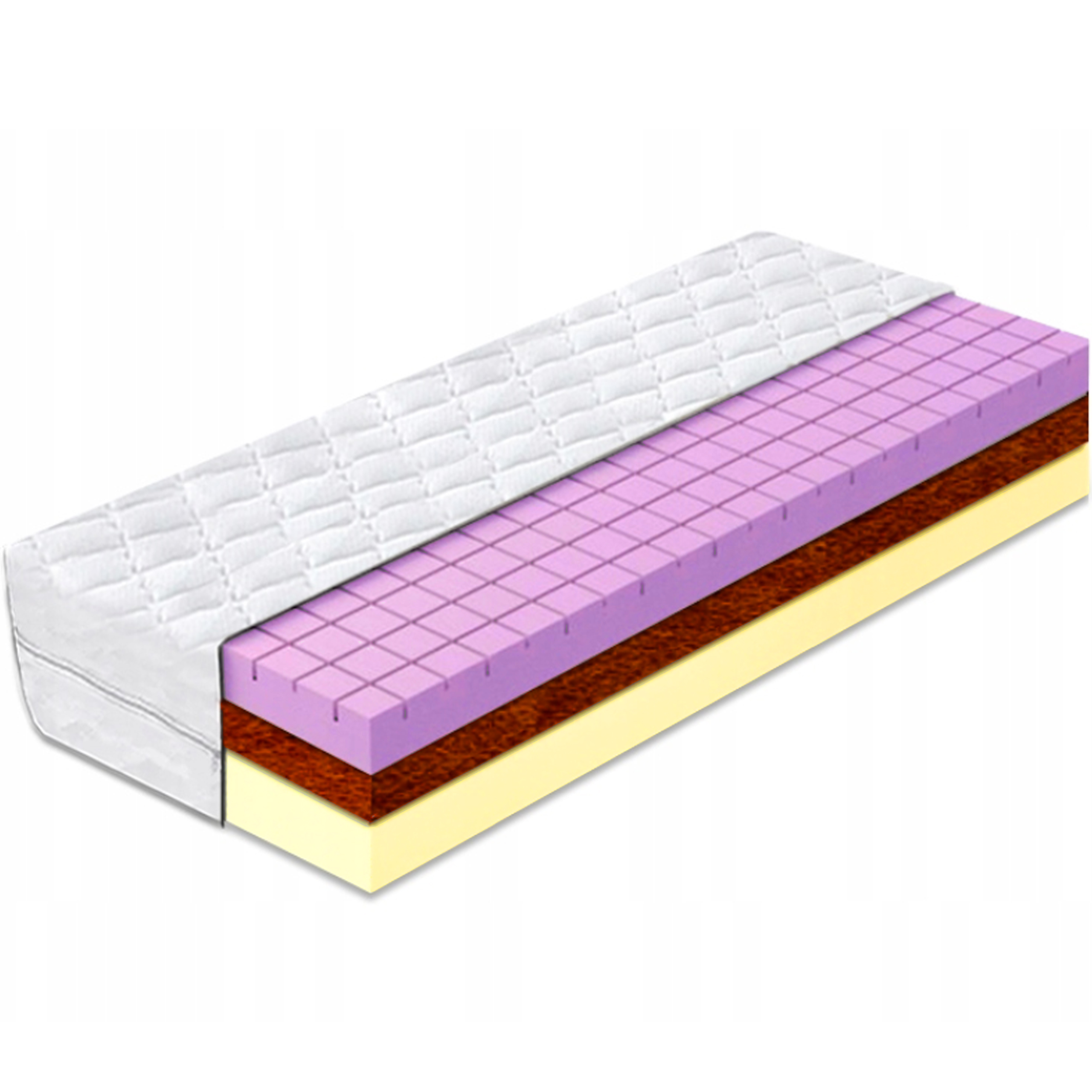 Materac piankowy 150x200 kokos oddychający 21cm masujący ekologiczny H3