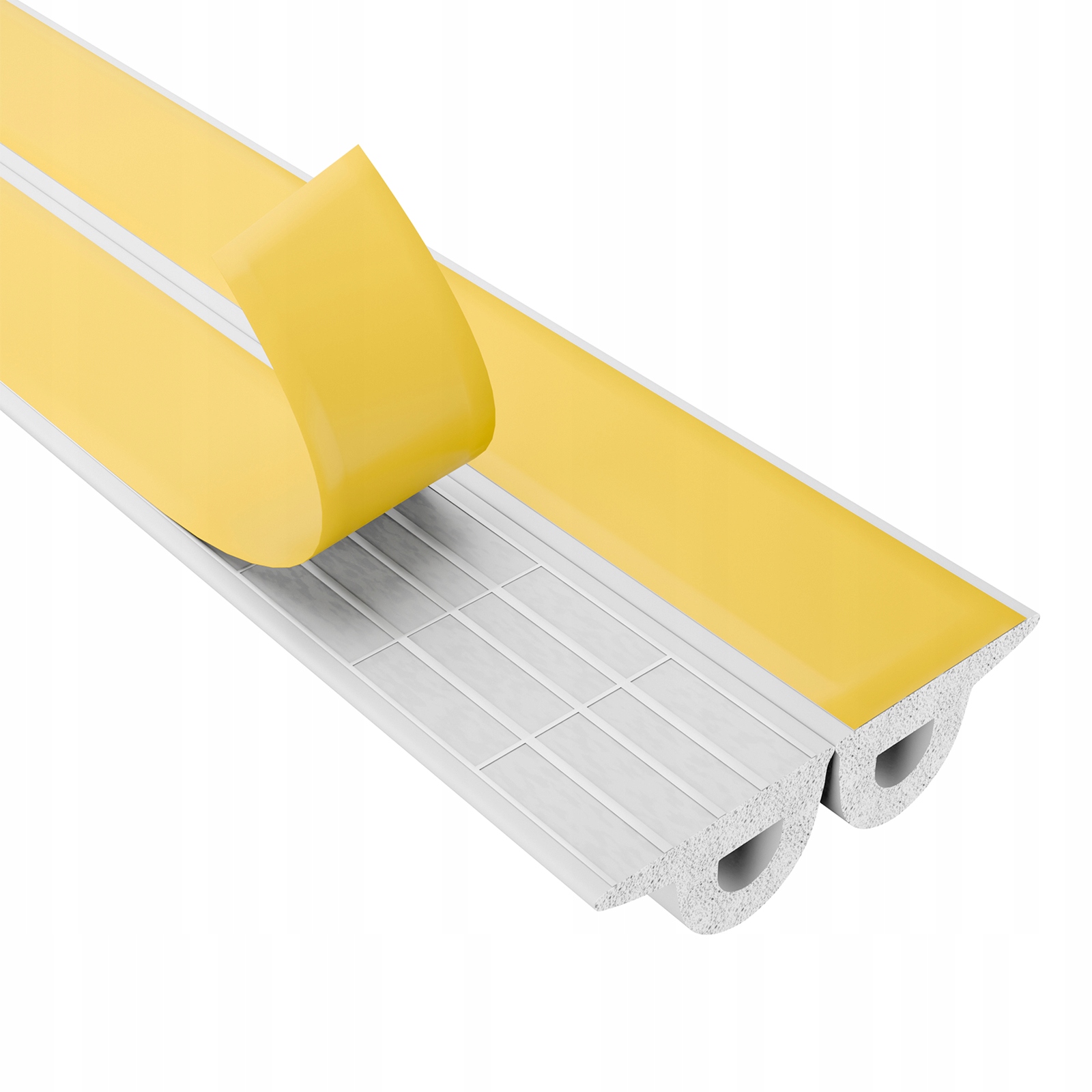 Těsnění do okenních dveří Samolepicí Tlumící bílá Typ P 9x5,5 mm 100 m