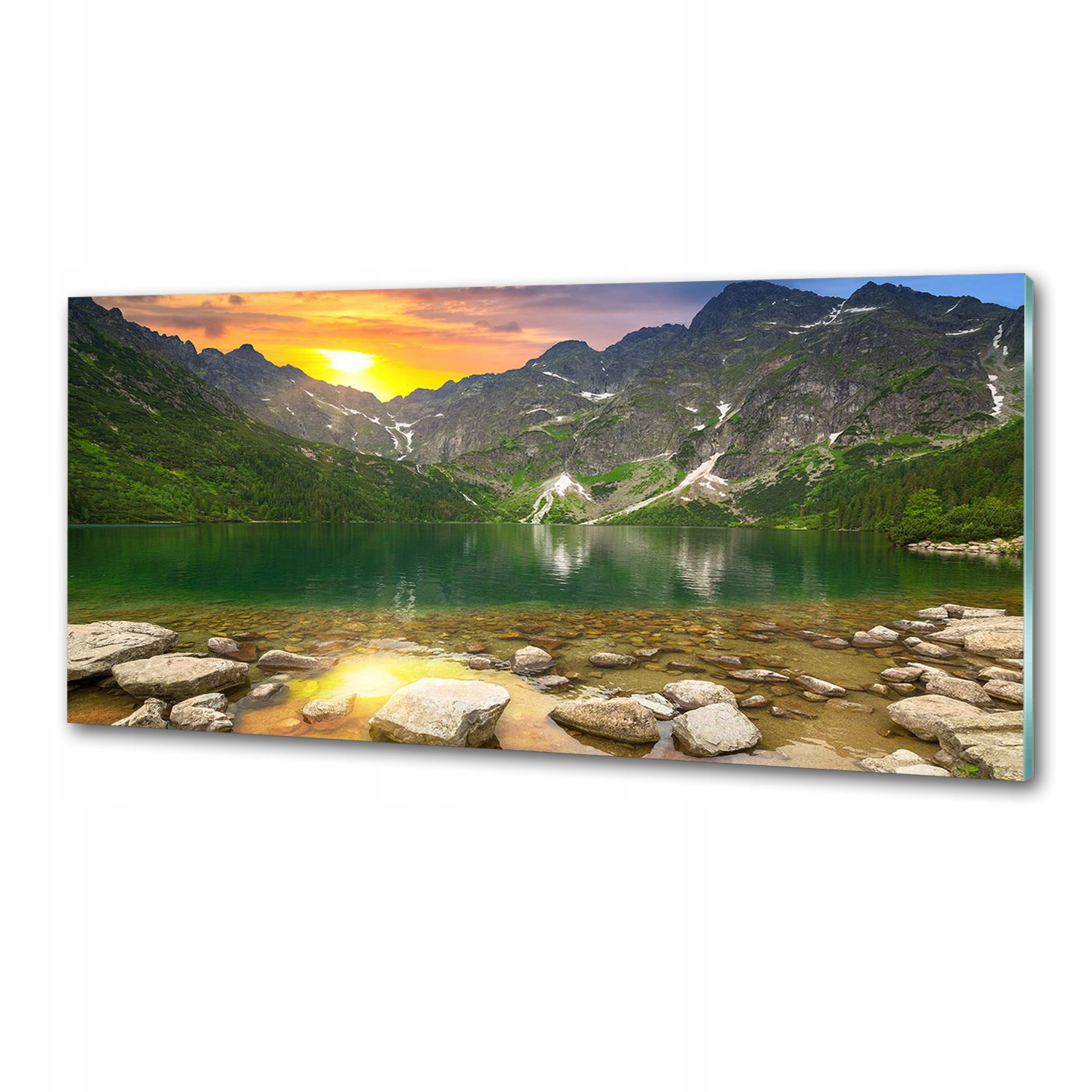 Panel do kuchyne Morské oko Tatry 125 x 50 cm Lepidlo