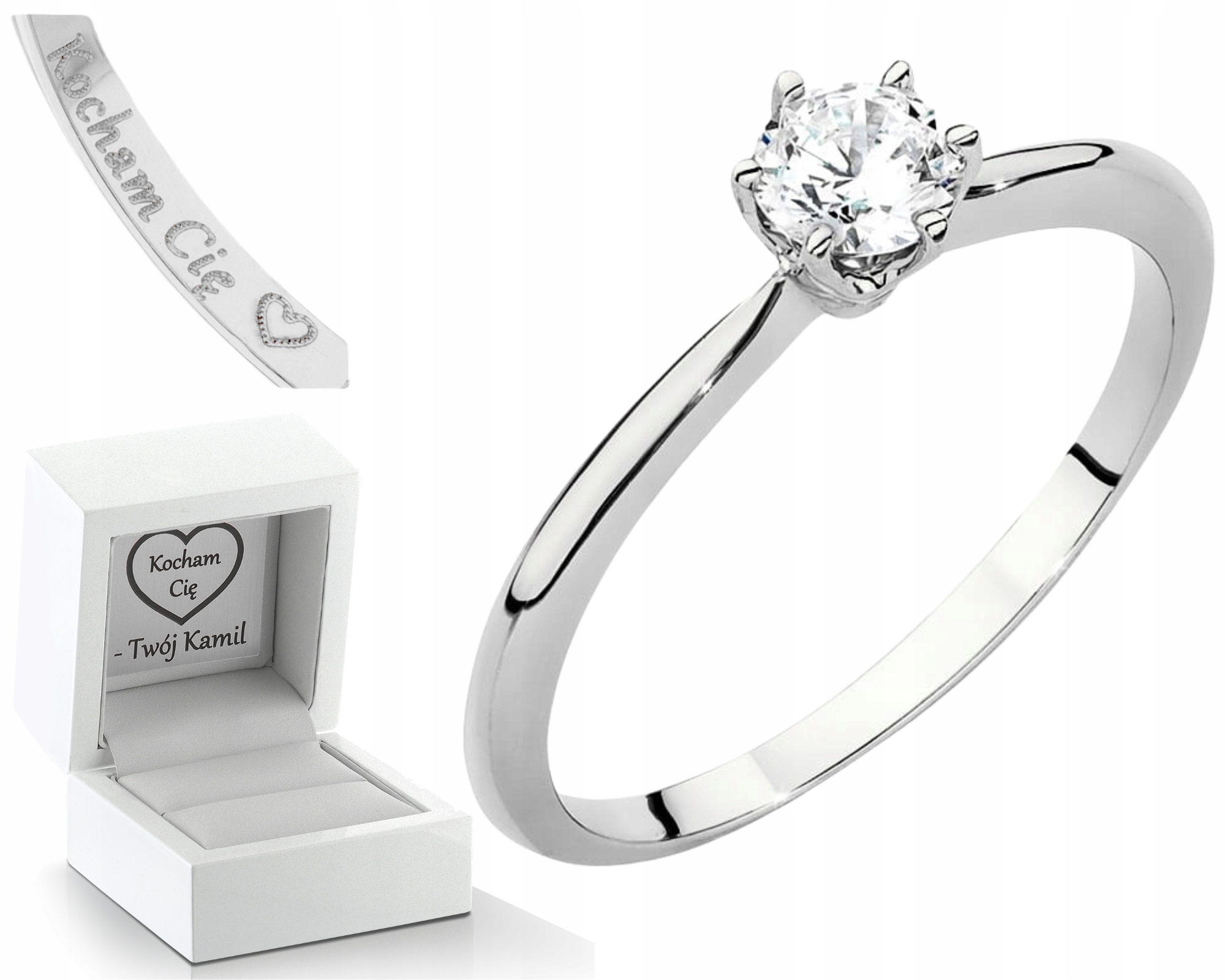 Bílé Zlato Prstýnek Laboratorní Briliant Zásnubní 585