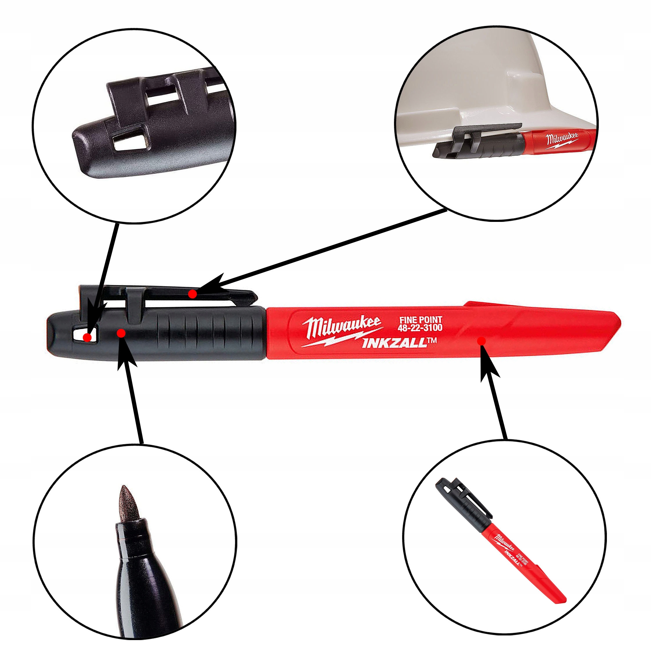 

Pisak Czarny Marker Budowlany Milwaukee Inkzall