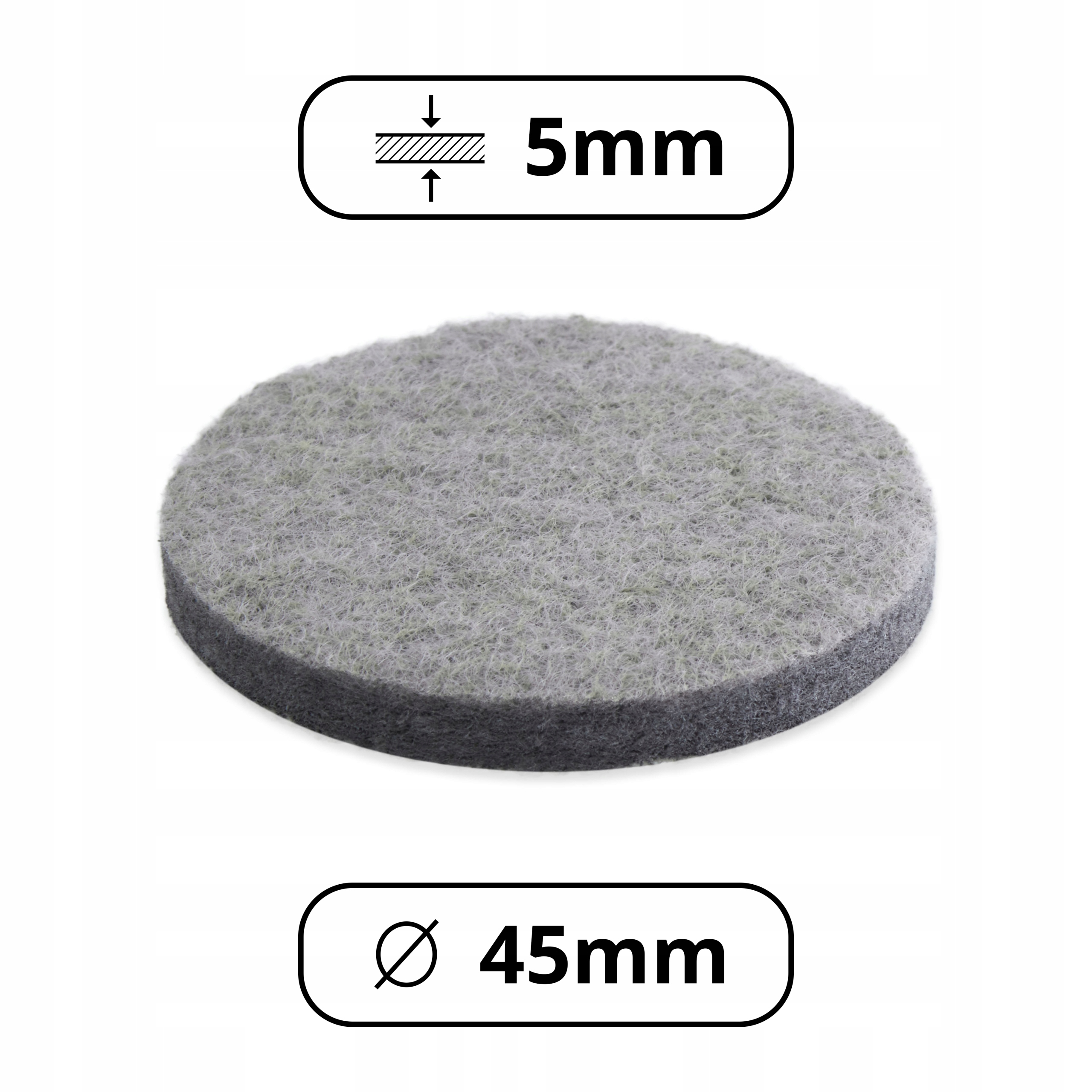 6 SZT FILC PODKŁADKI POD KRZESŁA NOGI MEBLE FI 45 Kod producenta FILC/6/FI45/Sz