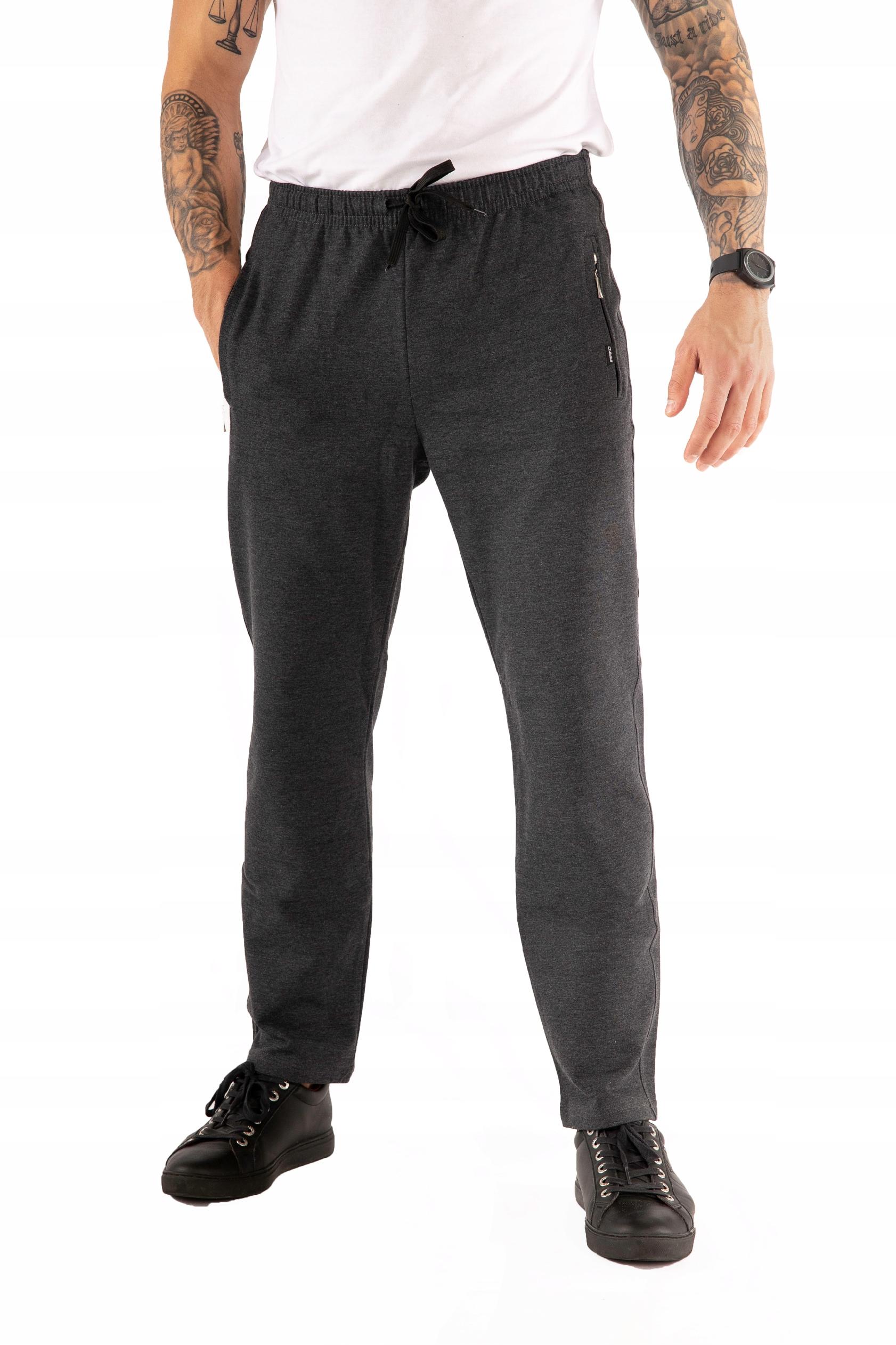 Bavlněné pohodlné tepláky Polský Výrobek Leoš Antracit L