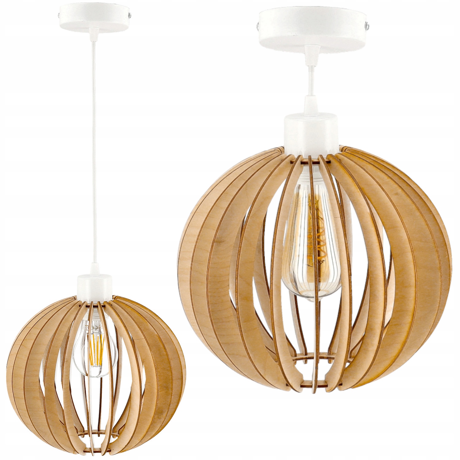 

Lampa Wisząca Żyrandol Zwis E27 Biała Gęsta Kula