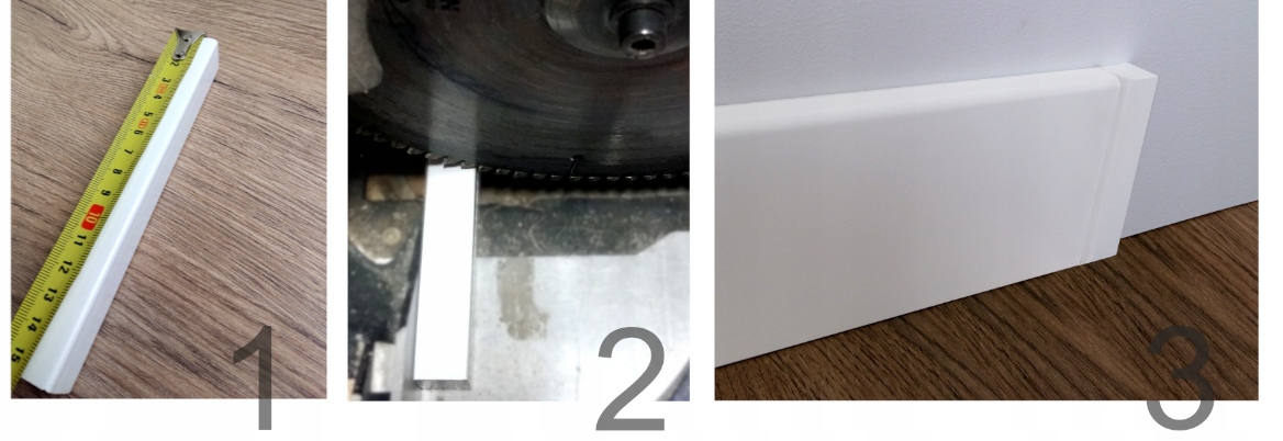 80 LISTWA PRZYPODŁOGOWA FORMATOWANA MDF BIAŁA 19mm Materiał MDF