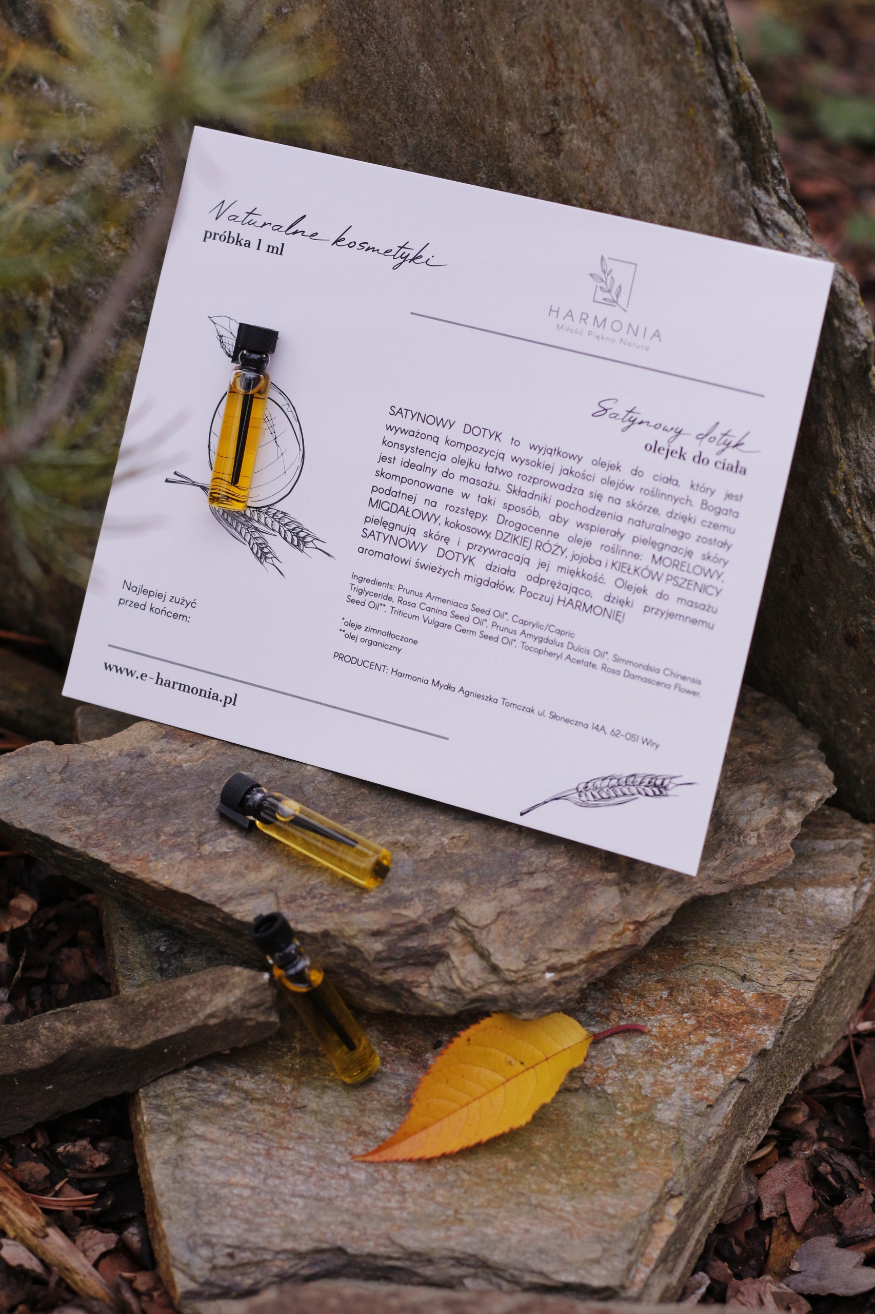 Próbka olejku do ciała i masażu SATYNOWY DOTYK 1ml