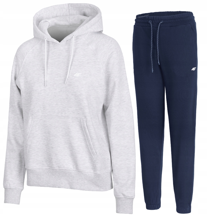 4F Damski Dres Bawełna Komplet Bluza Kangurka Spodnie rozm XL