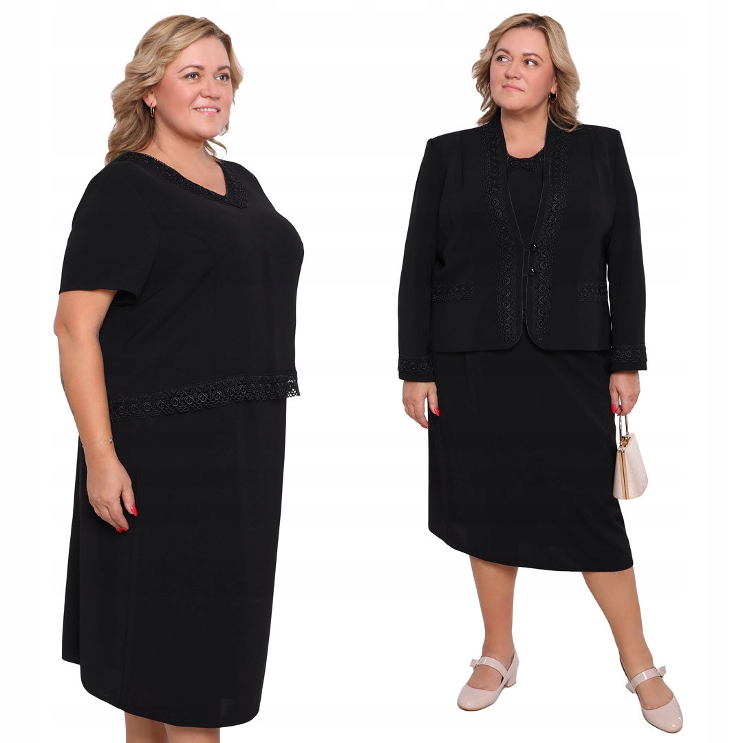 Třídílná sukně v černé barvě 56