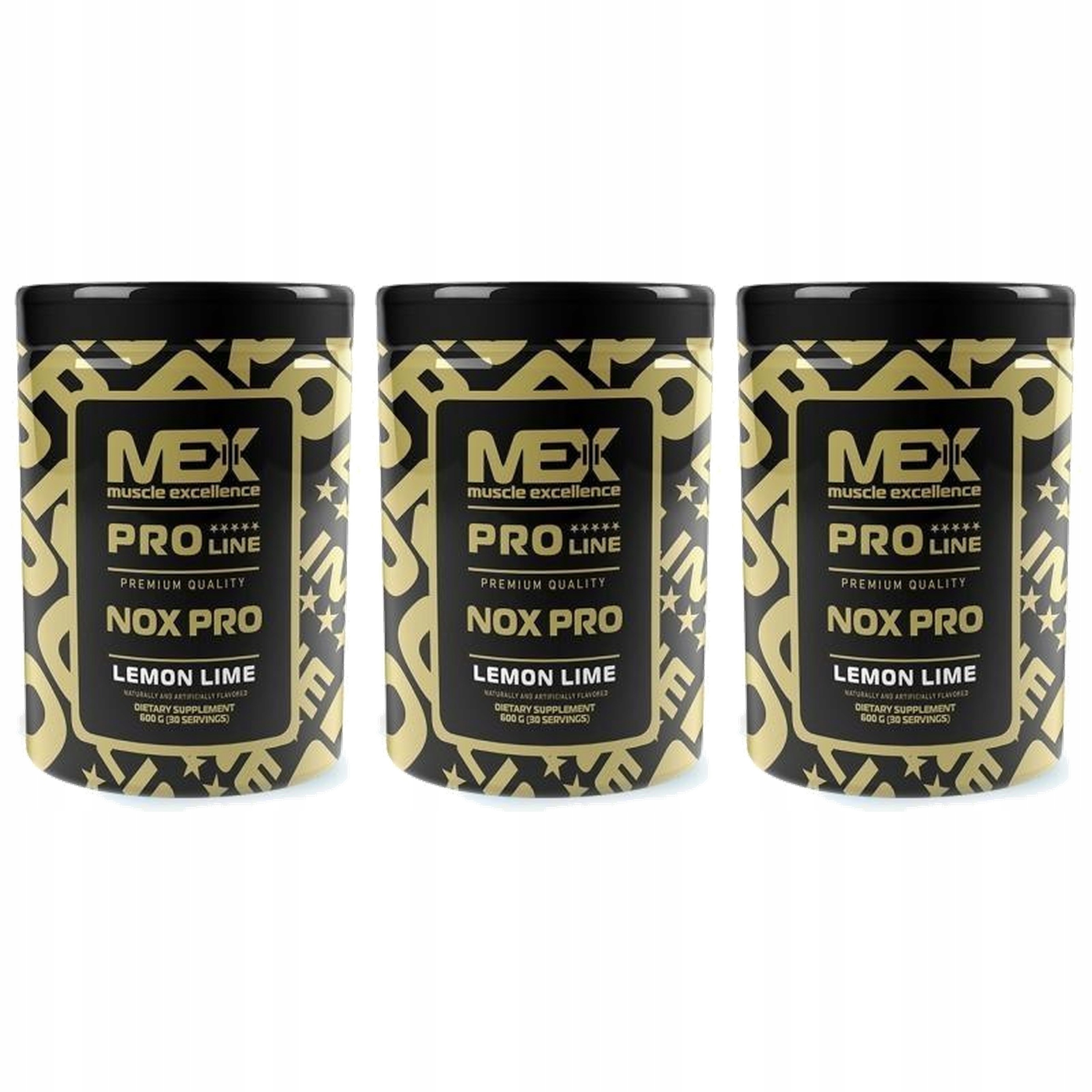 3x Nox Pro 600g Booster oxidu dusnatého Kreatin Citrulin Beta-Alanin Síla