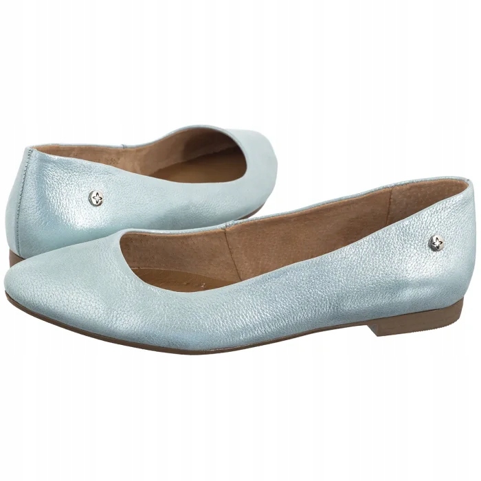 Dámské kožené baleríny Maciejka Modrá Metalická 00873-65