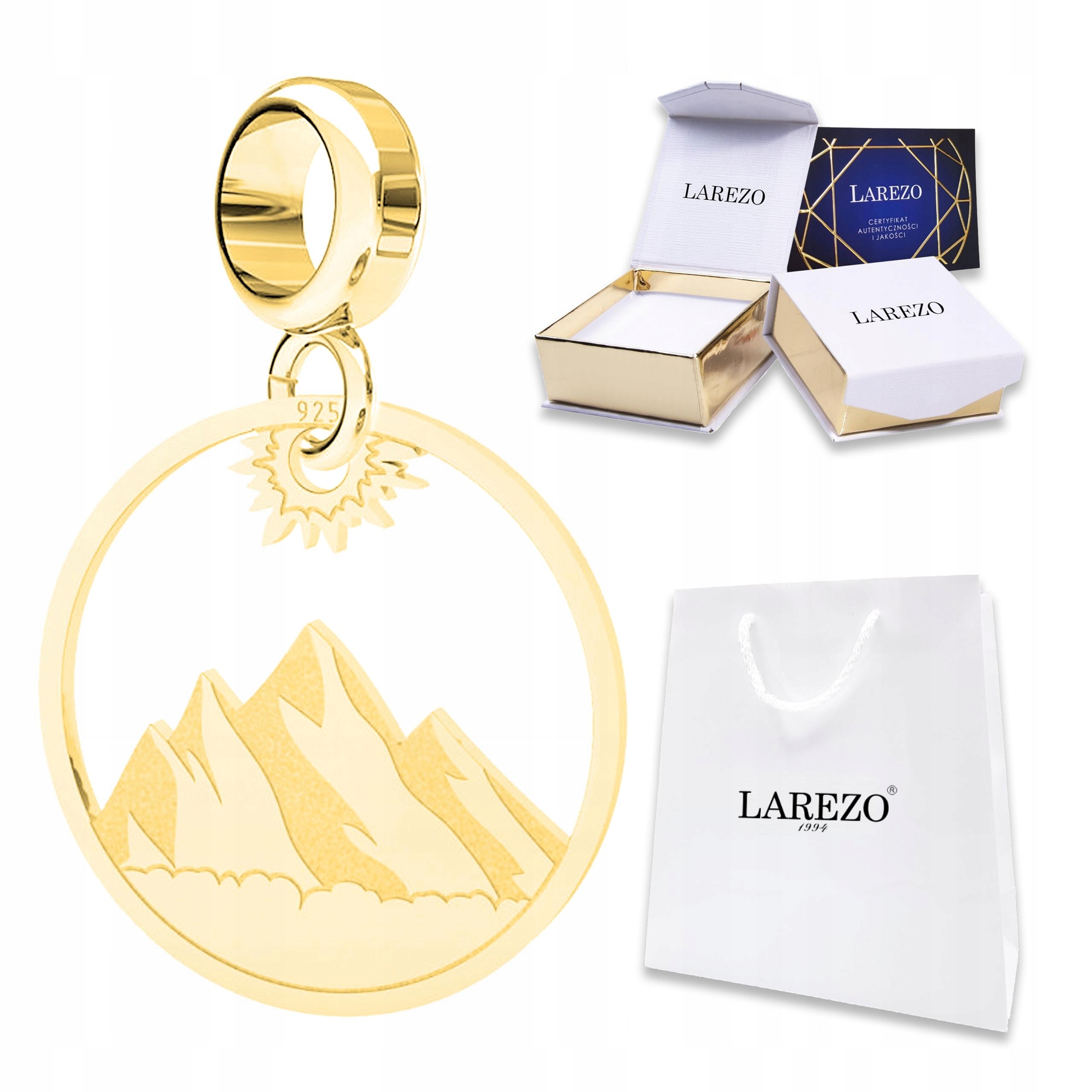 Zlatý závěsný přívěsek Hory Tatry Polsko Tatrami Slunce Stříbro 925