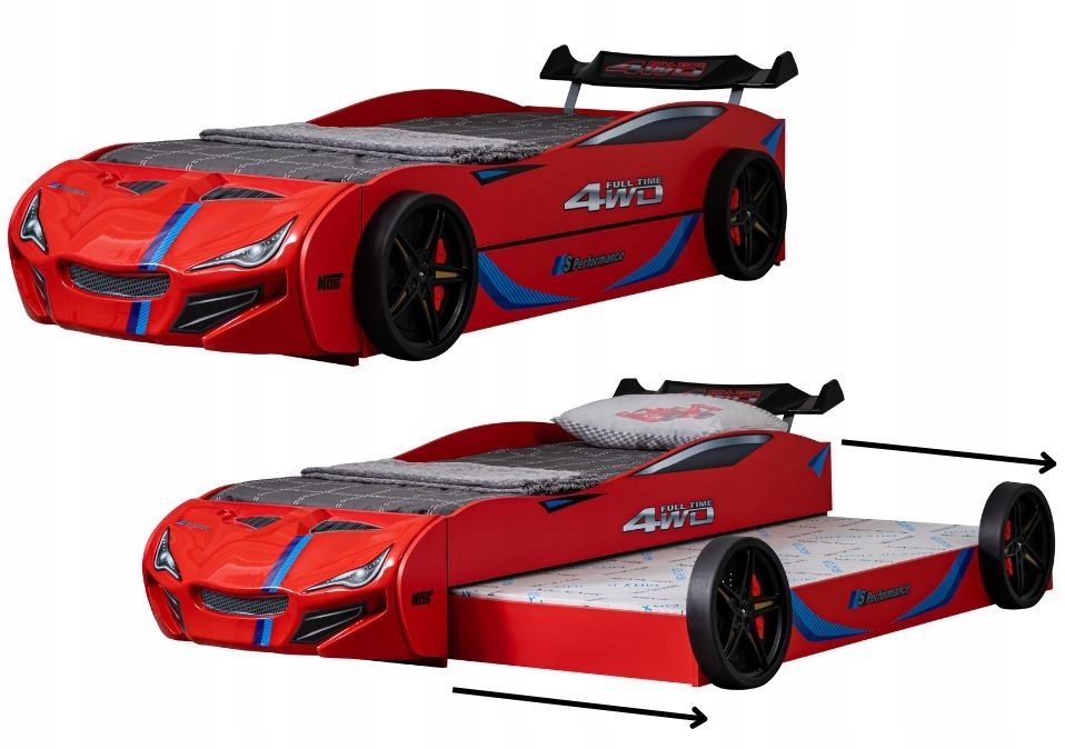 Łóżko samochód MVN 1 ECO 2 osobowe szuflada auto R Kolekcja CAR - BED