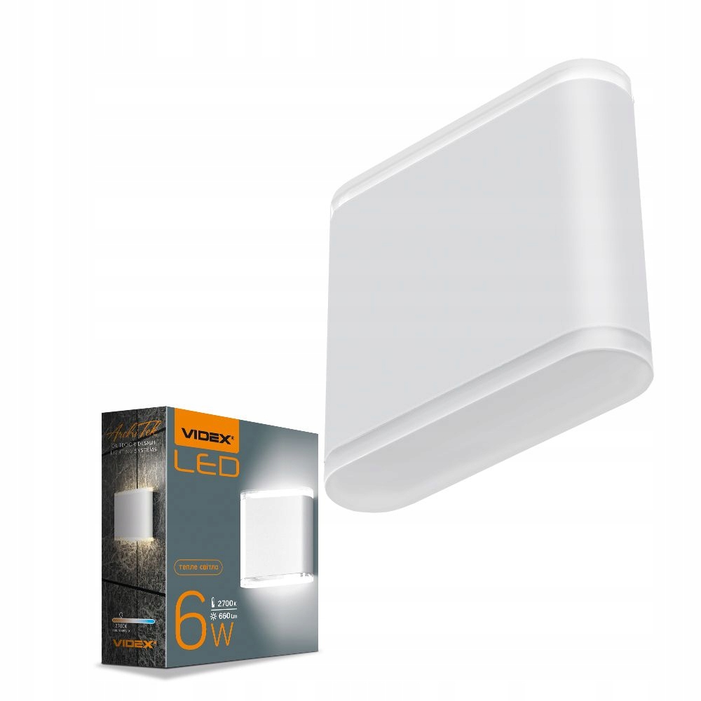 Led venkovní nástěnné svítidlo 6W bílé IP54 nahoru a dolů Videx Evan