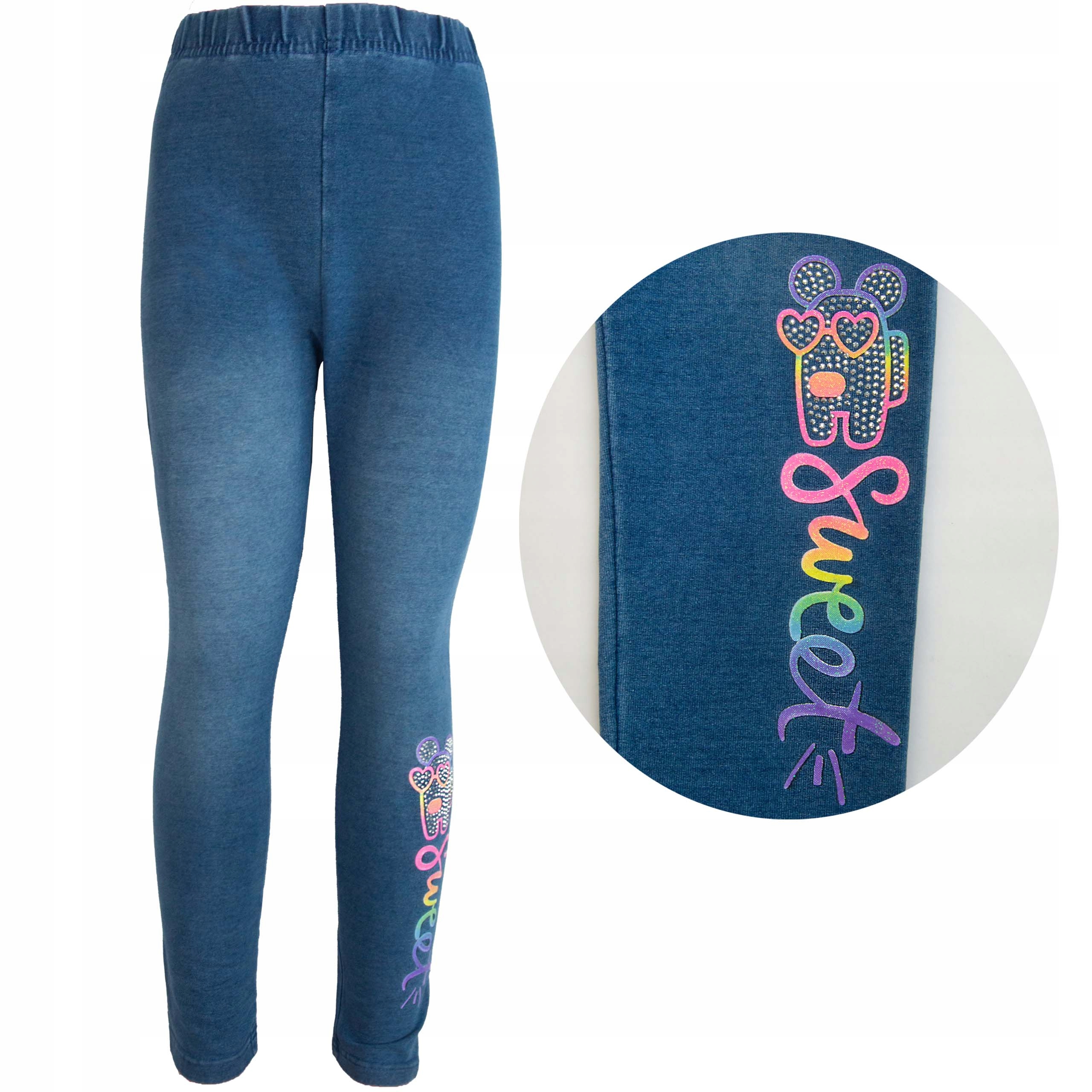 

Legginsy Bawełniane dziewczęce Getry jeans 104