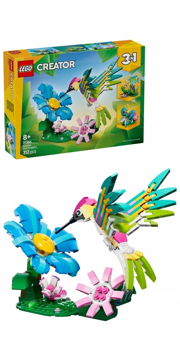 Lego Stavebnice Creator 31384 Divoká zvířata: barevný kolibřík
