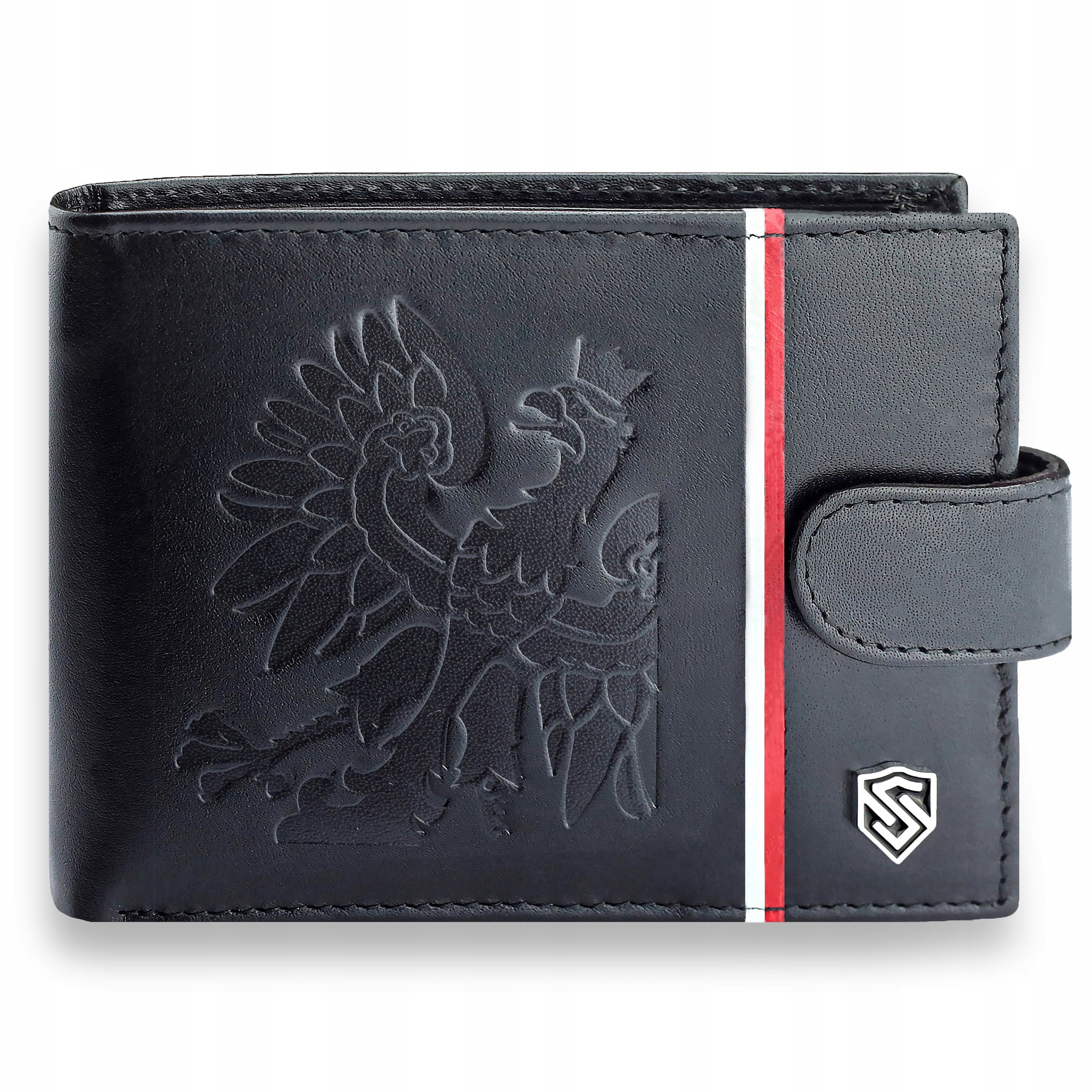 Portfel Męski Skórzany Stevens Patriotyczny Orzeł Flaga Godło Zapinany Rfid