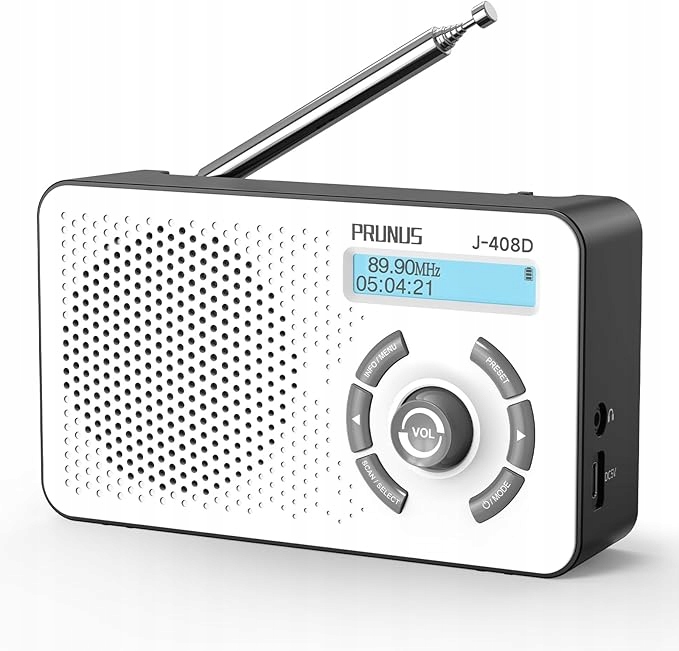 Digitální rádio Dab+ Fm Bluetooth 5.3 Přenosná Akumulátor Baterie Budík