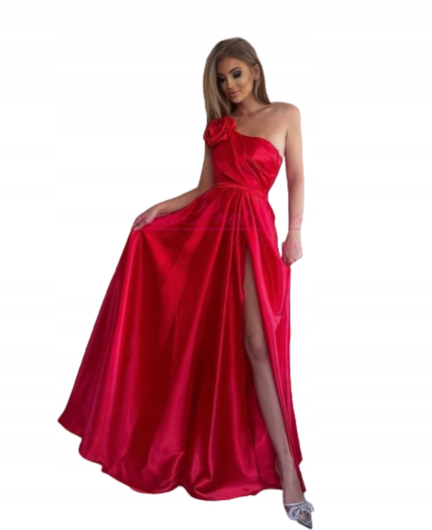 Danostia Červená Dlouhá Šaty s růží svatební hostina S