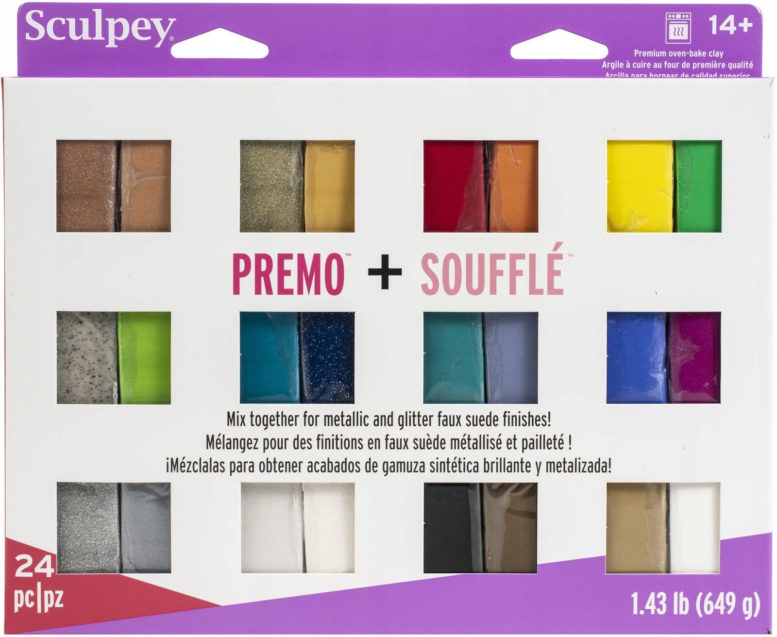 Sculpey Clay Glina Do Rzeźbienia 649g mix 24 Premo Souffle