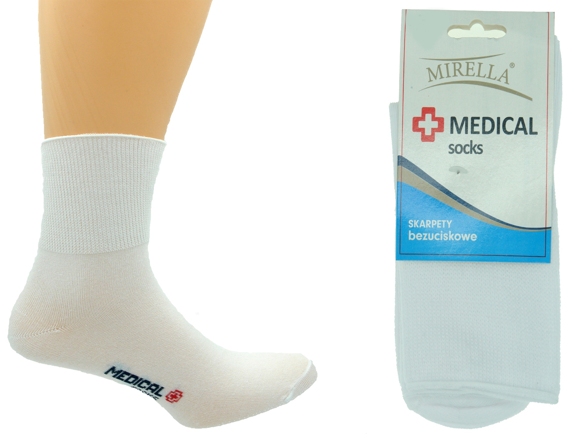 

Skarpety damskie bezuciskowe Medical 38-40 Biały