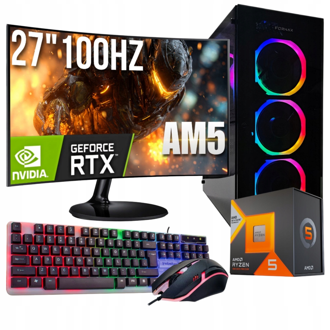 Herní Set Aurora R5 7500F/32GB/RTX5070/1TB SSD/W11/27" 100Hz