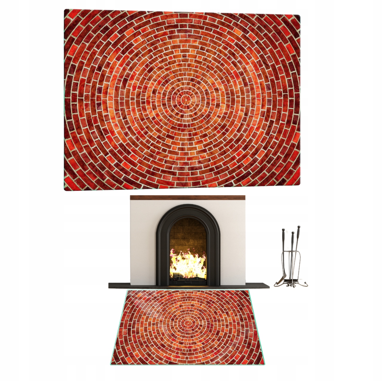 Sklo Pod Krb Tvrzené Sklo Podstavec Rozměr 60x52 cm s Grafikou Cihla