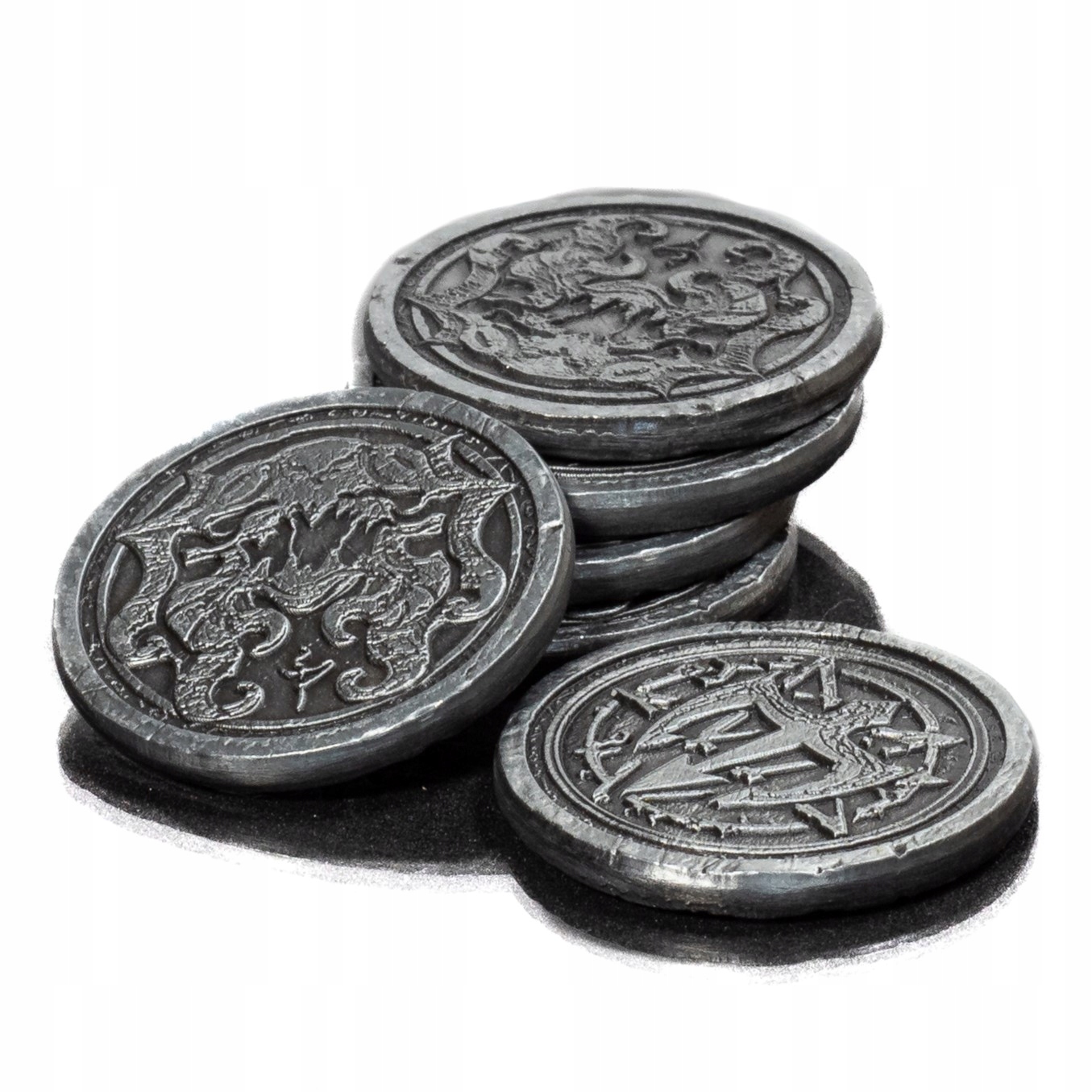 POTWORNA SREBRNA METALOWA MONETA 1 SZT LARP Producent RGFK