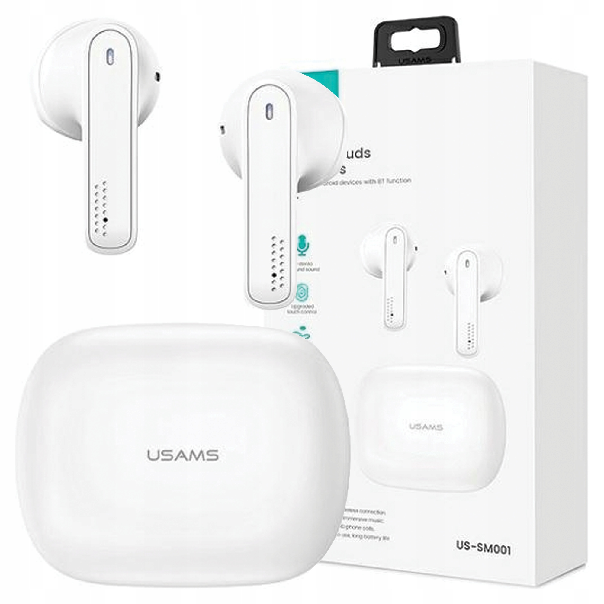Usams Słuchawki Bezprzewodowe Tws Bluetooth 5.0 Do Telefonów Iphone Android