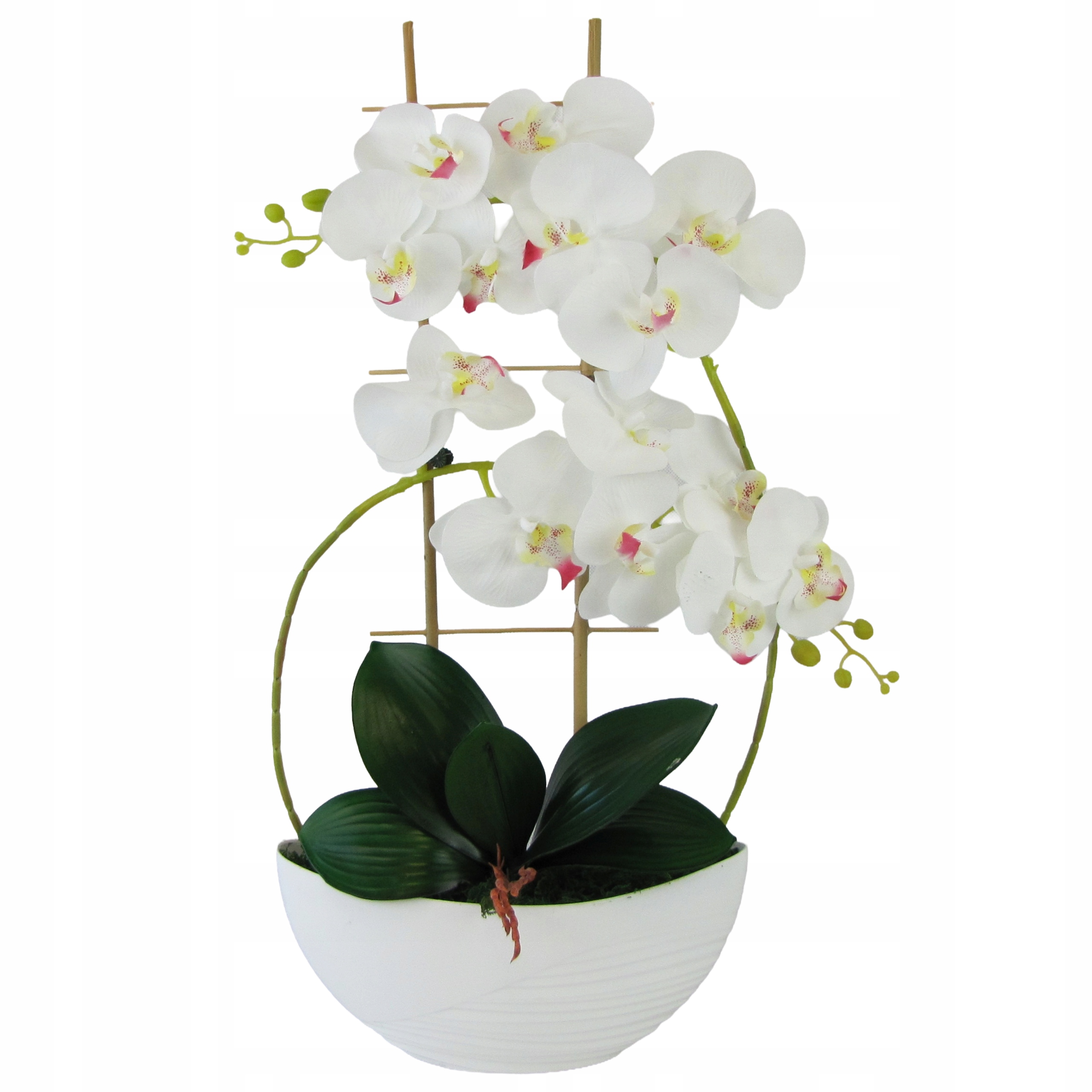 Orchidej Real Touch 60 cm, gumovaná v květináči Luna 2