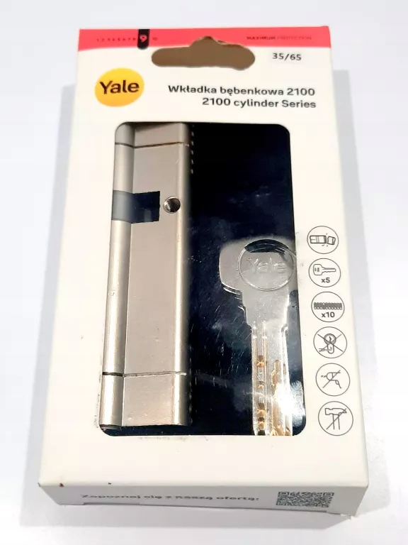 Vložka Yale Y2100 35/65 saténová