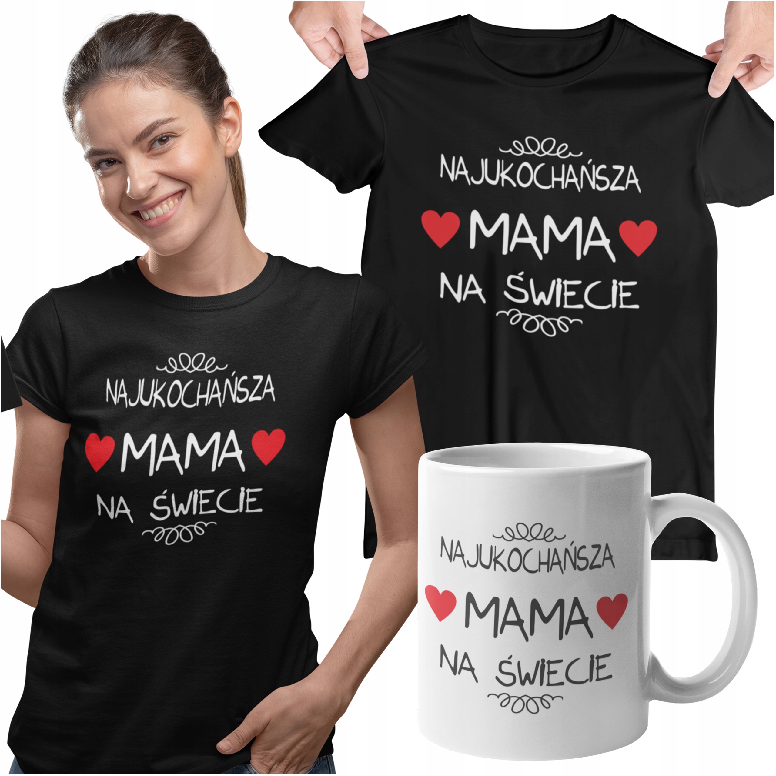 

Koszulka dla Mamy Z Kubkiem Prezent Dzień Matki