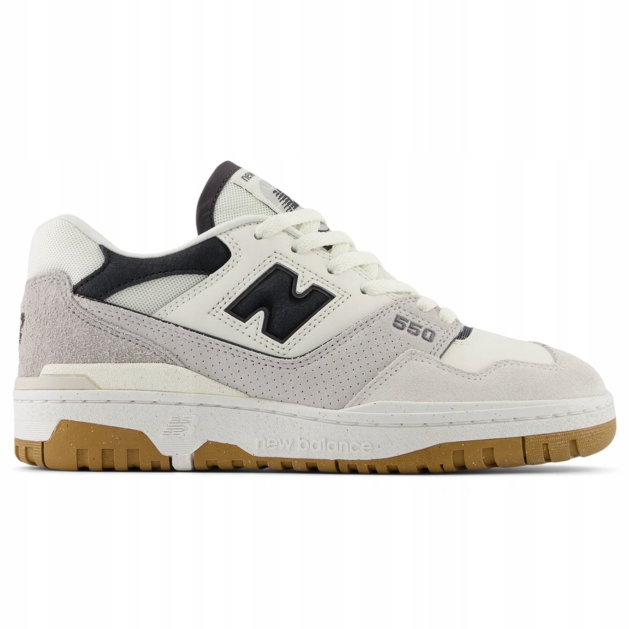 Buty sportowe Sneakersy New Balance 550 Beżowe Czarne Skóra (BBW550TA) 37EU