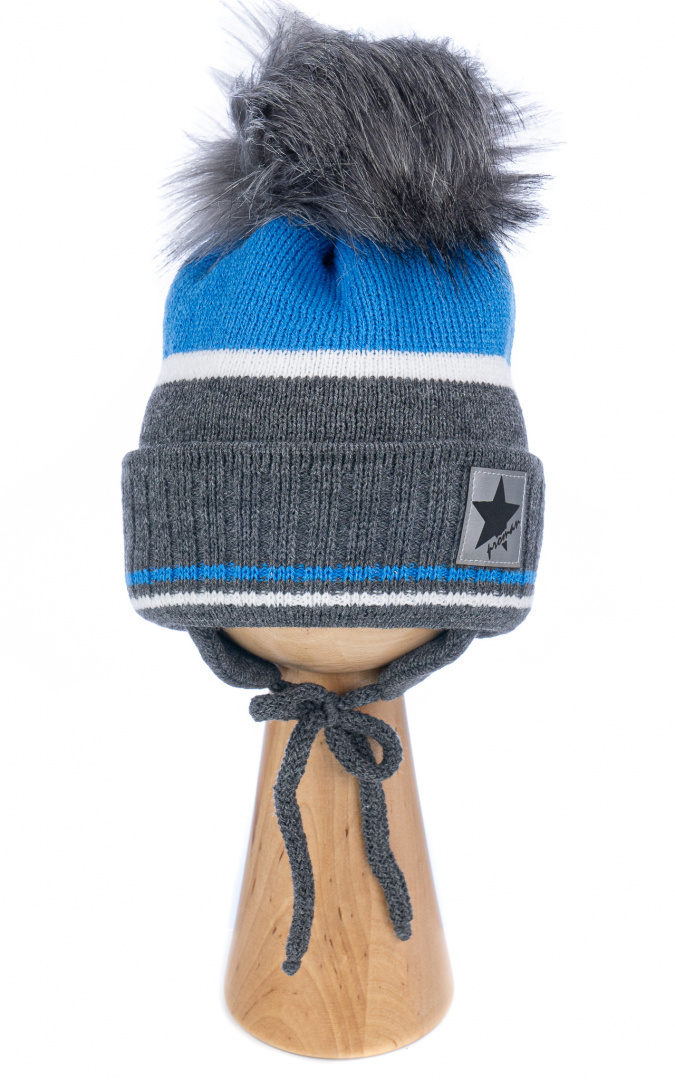 054 KOMPLET CZAPKA + SZALIK 2-3 LATA PODWóJNA POMPON Marka Inna marka