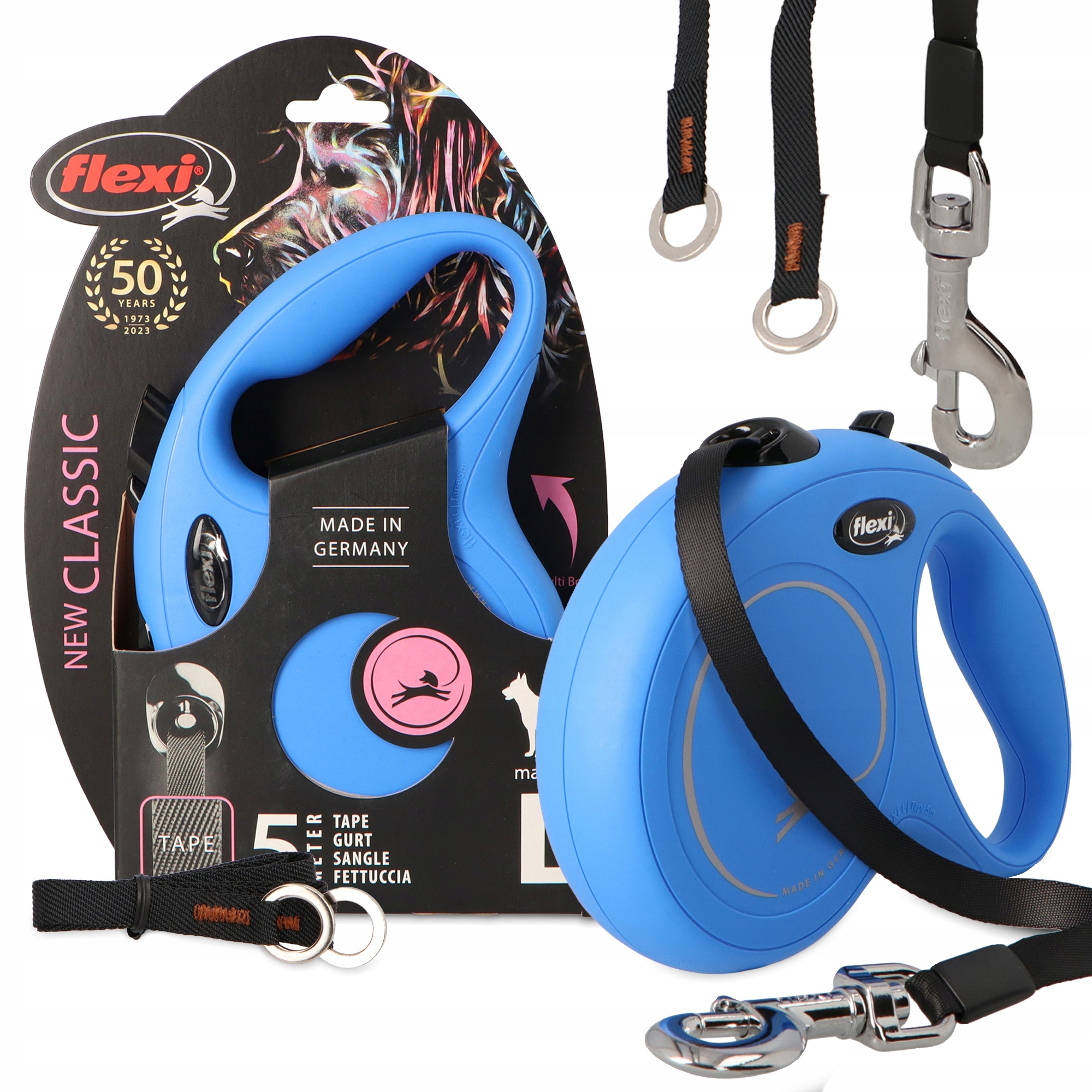 Levně Vodítko Psa Automatická Flexi Páska Pro Psy 5 m Svinovací Pevná Zámek 50 kg Délka 3O